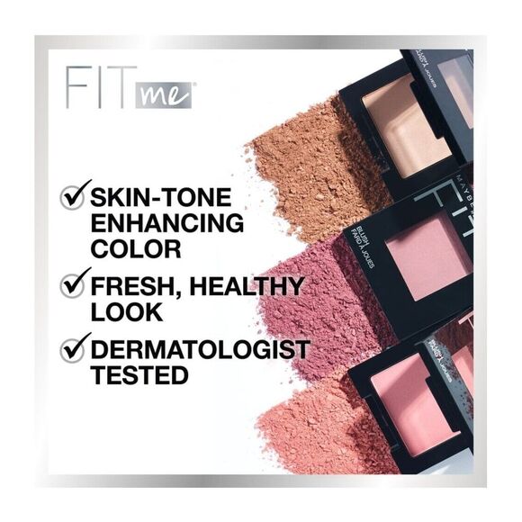 Maybelline New York Fit Me Blush 0.16oz Tone Enhancing Smooth 50 Wine (Lot Of 3) - Picture 5 of 5